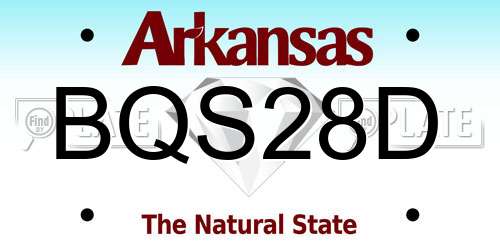 BQS28D Arkansas License Plate