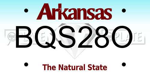 BQS28O Arkansas License Plate