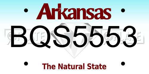 BQS5553 Arkansas License Plate