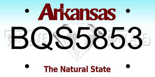 BQS5853 Arkansas License Plate