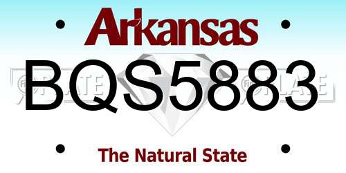BQS5883 Arkansas License Plate