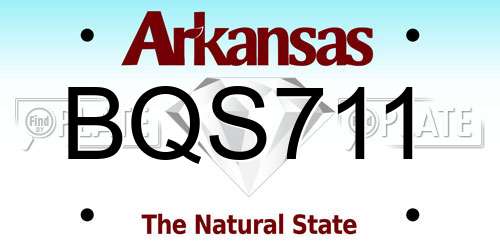 BQS711 Arkansas License Plate