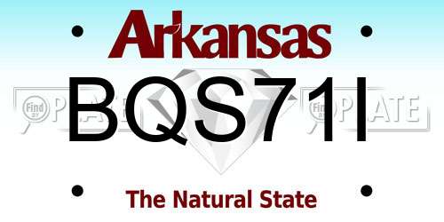 BQS71I Arkansas License Plate