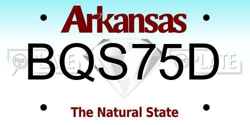BQS75D Arkansas License Plate