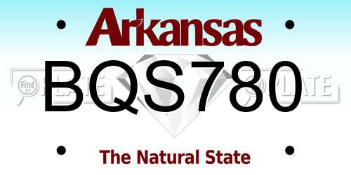 BQS780 Arkansas License Plate