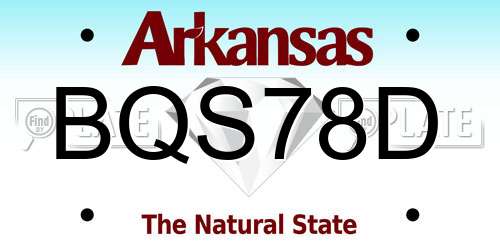 BQS78D Arkansas License Plate