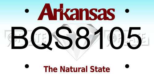 BQS8105 Arkansas License Plate