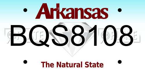 BQS8108 Arkansas License Plate