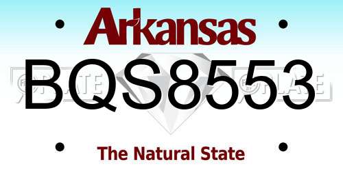 BQS8553 Arkansas License Plate