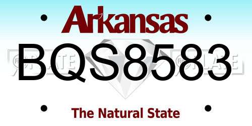 BQS8583 Arkansas License Plate