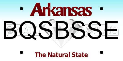 BQSBSSE Arkansas License Plate
