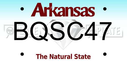 BQSC47 Arkansas License Plate