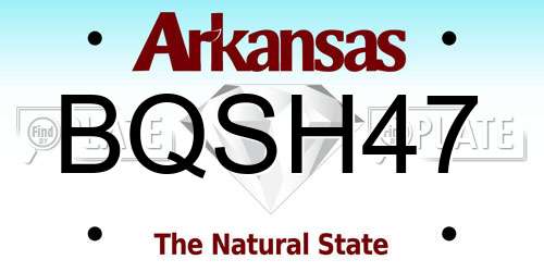 BQSH47 Arkansas License Plate
