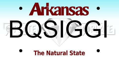 BQSIGGI Arkansas License Plate
