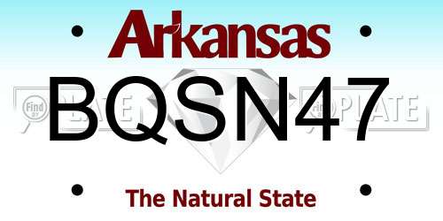 BQSN47 Arkansas License Plate