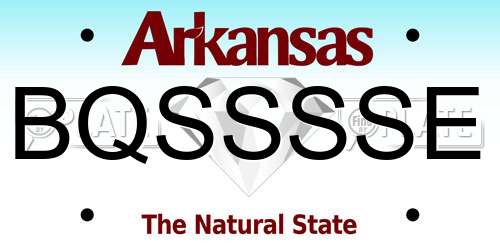 BQSSSSE Arkansas License Plate