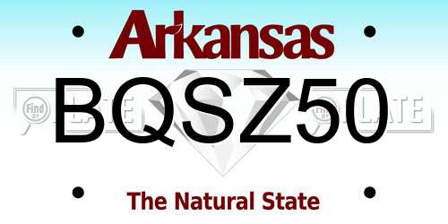 BQSZ50 Arkansas License Plate