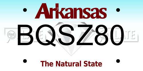 BQSZ80 Arkansas License Plate