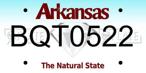 BQT0522 Arkansas License Plate