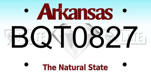 BQT0827 Arkansas License Plate