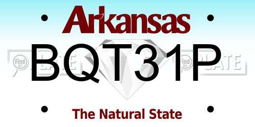 BQT31P Arkansas License Plate