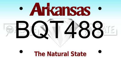 BQT488 Arkansas License Plate