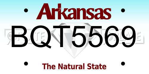 BQT5569 Arkansas License Plate