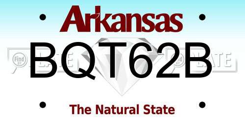 BQT62B Arkansas License Plate