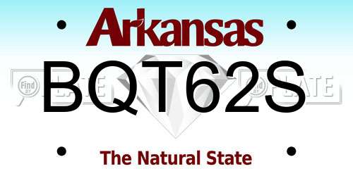 BQT62S Arkansas License Plate