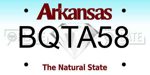 BQTA58 Arkansas License Plate