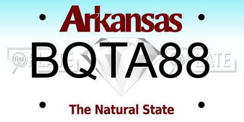 BQTA88 Arkansas License Plate