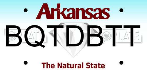 BQTDBTT Arkansas License Plate