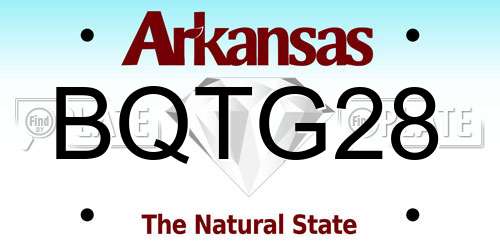 BQTG28 Arkansas License Plate