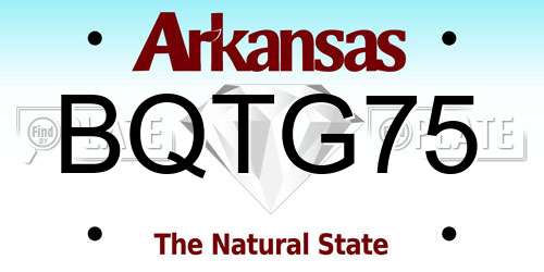 BQTG75 Arkansas License Plate