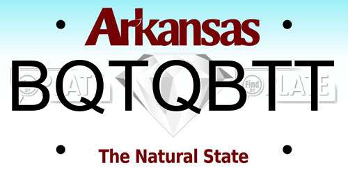 BQTQBTT Arkansas License Plate