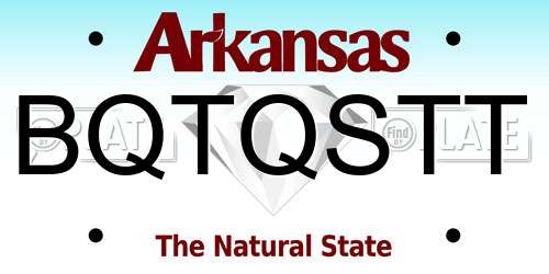 BQTQSTT Arkansas License Plate