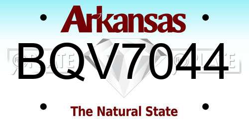 BQV7044 Arkansas License Plate