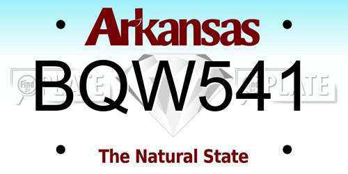 BQW541 Arkansas License Plate