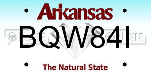BQW84I Arkansas License Plate