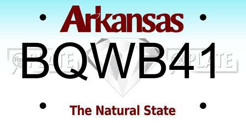 BQWB41 Arkansas License Plate