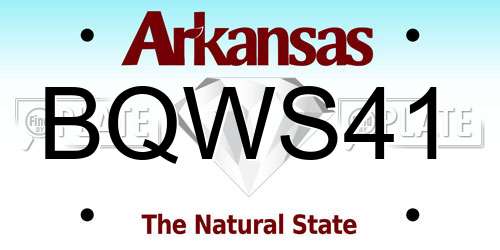 BQWS41 Arkansas License Plate