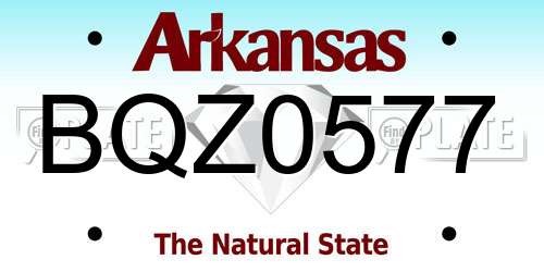 BQZ0577 Arkansas License Plate