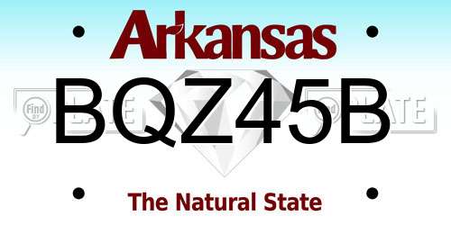BQZ45B Arkansas License Plate