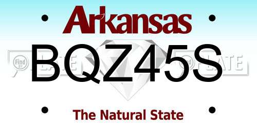 BQZ45S Arkansas License Plate