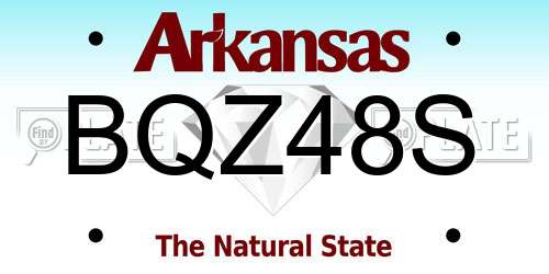 BQZ48S Arkansas License Plate