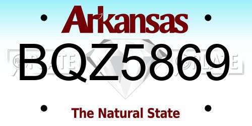 BQZ5869 Arkansas License Plate