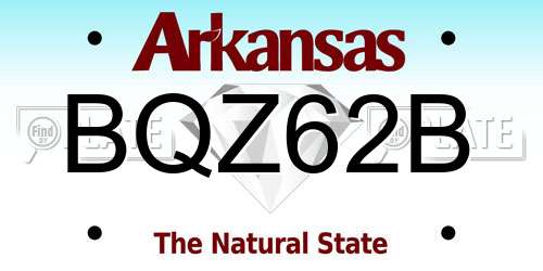BQZ62B Arkansas License Plate