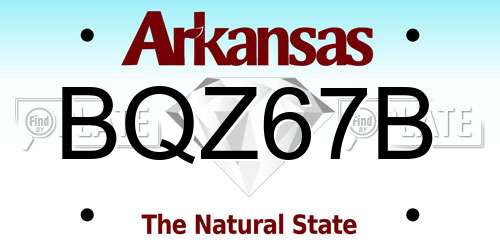 BQZ67B Arkansas License Plate