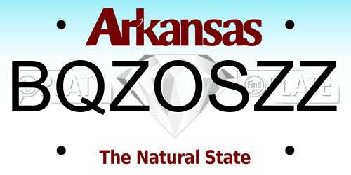 BQZOSZZ Arkansas License Plate