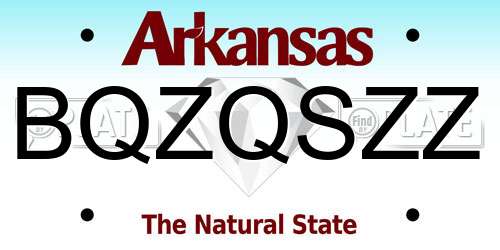 BQZQSZZ Arkansas License Plate